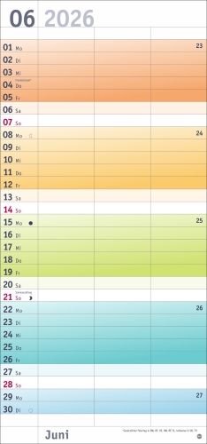 Bunte Wochen Planer für 2026