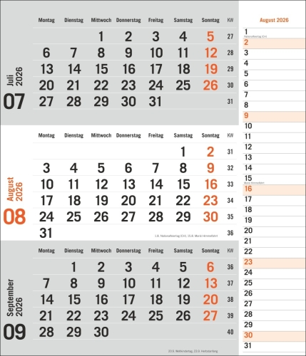 times&more 3-Monatsplaner, orange 2026