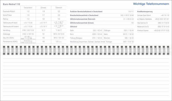 Wochenquerplaner, blau 2026