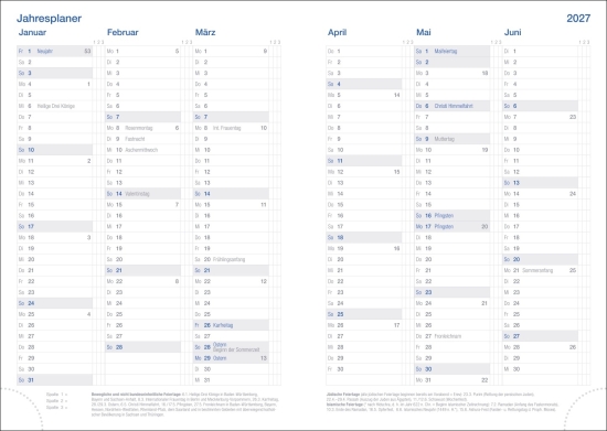 Wochen-Cheftimer A5, blau 2026