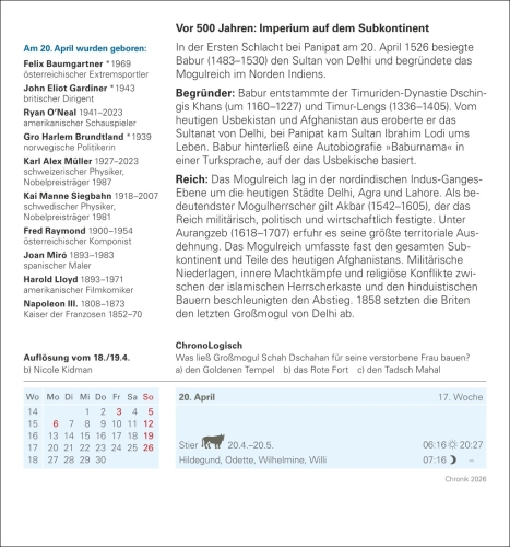 Chronik Tagesabreißkalender 2026