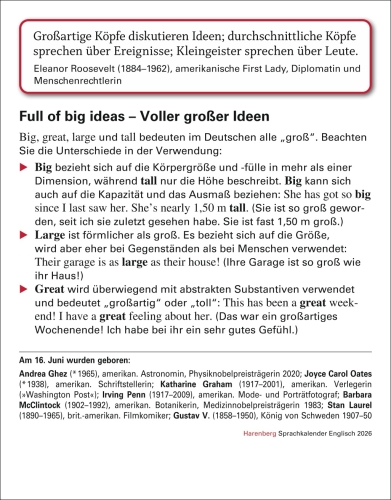 Englisch Sprachkalender 2026