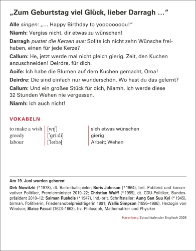 Englisch Sprachkalender 2026