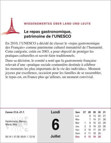Französisch Sprachkalender 2026