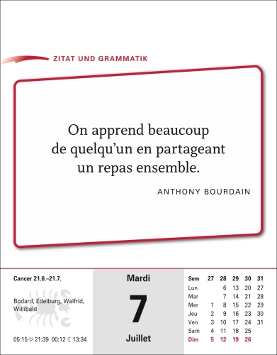 Französisch Sprachkalender 2026