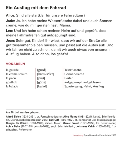 Französisch Sprachkalender 2026