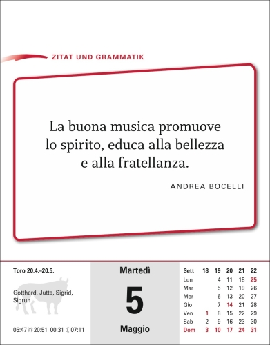 Italienisch Sprachkalender 2026