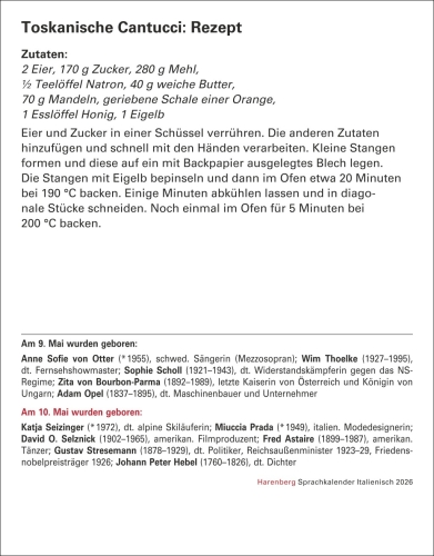 Italienisch Sprachkalender 2026