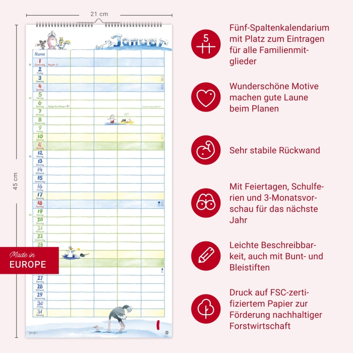 Helme Heine Familienplaner 2026