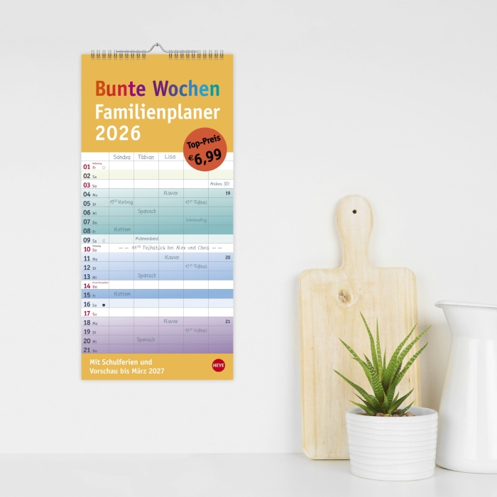 Bunte Wochen Familienplaner 2026