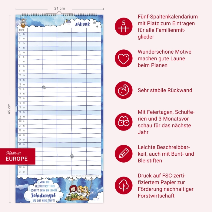 times&more Schutzengel Familienplaner 2026