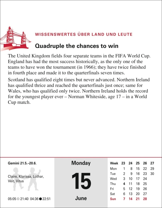 Englisch Sprachkalender 2026