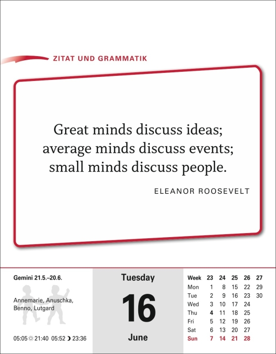 Englisch Sprachkalender 2026