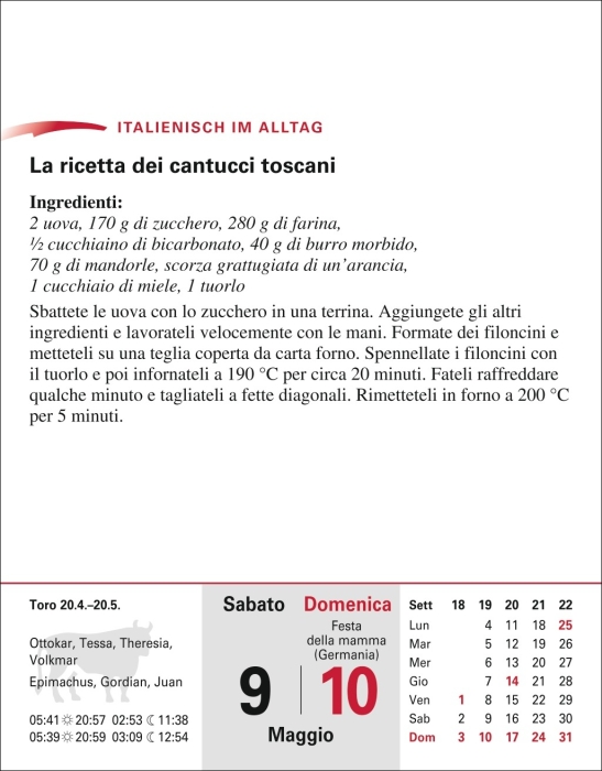 Italienisch Sprachkalender 2026
